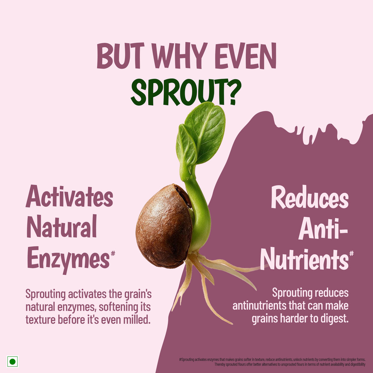 Tata Simply Better Sprouted Ragi Flour | 10g Fibre in 3 Rotis | 500g Pack