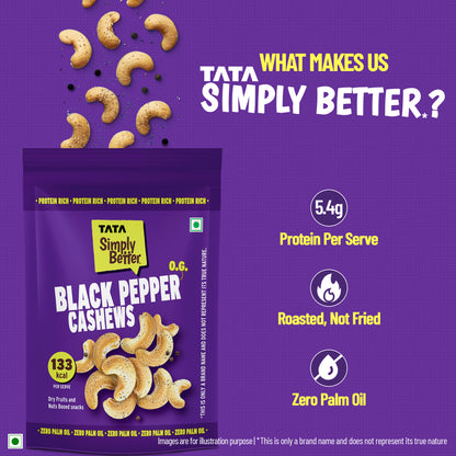 Tata Simply Better Flavored Cashews Black Pepper - 150g