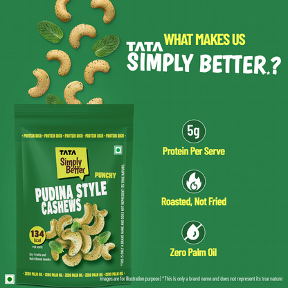 Tata Simply Better Flavored Cashews Pudina - 150g