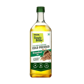 Cold Pressed Groundnut Oil | A1 Grade Groundnuts | Pure & Unrefined | Rich Aroma & Flavour | 1L