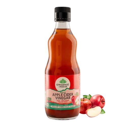 Organic India Apple Cider Vinegar I Unfiltered ACV with Mother I Raw and unpasteurised ACV  I 500 Ml