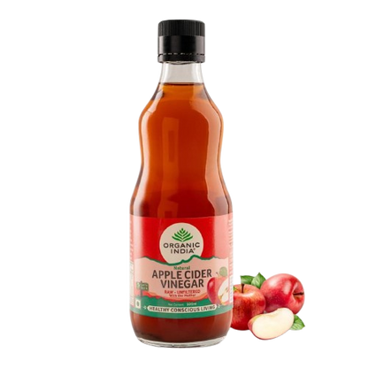 Organic India Apple Cider Vinegar I Unfiltered ACV with Mother I Raw and unpasteurised ACV  I 500 Ml