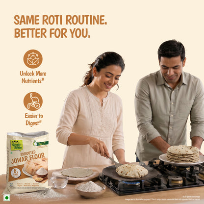 Tata Simply Better Sprouted Jowar Flour | 8g Fibre per 100g | 500g Pack