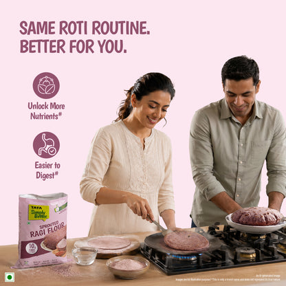 Tata Simply Better Sprouted Ragi Flour | 10g Fibre in 3 Rotis | 500g Pack