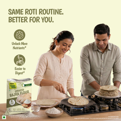 Tata Simply Better Sprouted Bajra Flour | 8g Fibre per 100g | 500g Pack