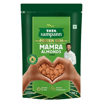 Mamra Almonds Badam (Whole) | Rich in Vitamin E, Protein, Magnesium | Source of Zinc, Phosphorus & Dietary Fibre | Chef Ranveer Brar’s Choice | 200g