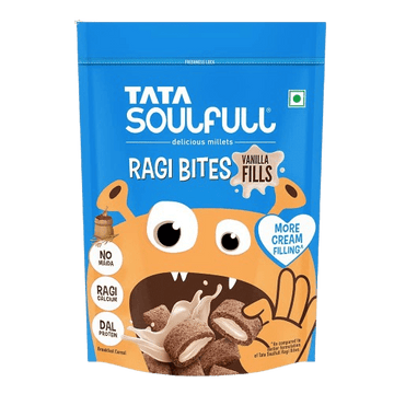 Ragi Bites - Vanilla Fills | No Maida | Power of Calcium | Dal Protein | Delicious Breakfast, Snack | No Added Color | No Preservatives | Gluten Free | 250g
