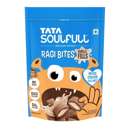 Ragi Bites - Vanilla Fills | No Maida | Power of Calcium | Dal Protein | Delicious Breakfast, Snack | No Added Color | No Preservatives | Gluten Free | 250g