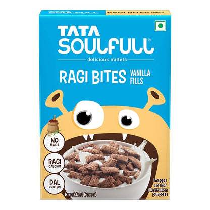 Ragi Bites - Vanilla Fills | No Maida | Power of Calcium | Dal Protein | Delicious Breakfast, Snack | No Added Color | No Preservatives | Gluten Free | 250g