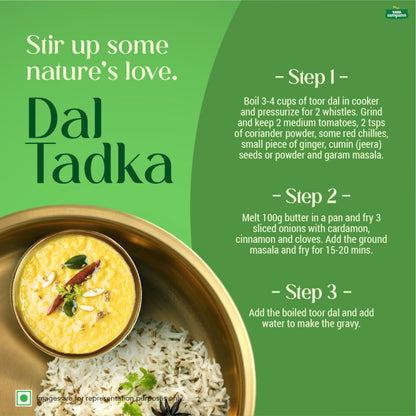 Toor Dal / Arhar Dal Unpolished | Rich in Taste | Chef Recommended | 500g / 1Kg - New Pack