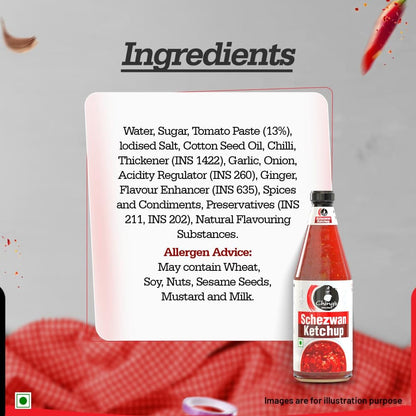 Schezwan Ketchup Hot & Spicy | 100% Veg | Desi Chinese Tomato Ketchup | 485g