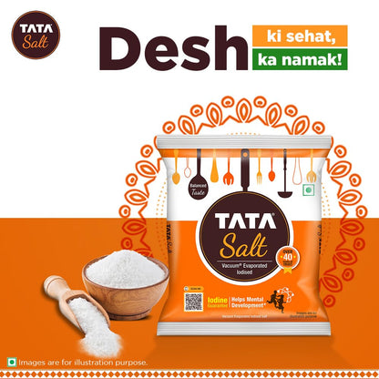Tata Salt 1 Kg | Free flowing & Iodised Namak | Vacuum Evaporated | Salt in Fresh