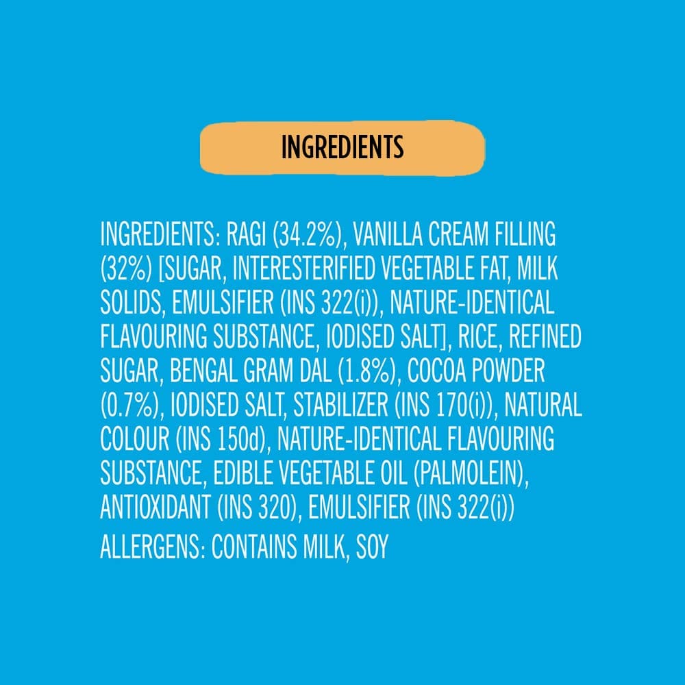 Ragi Bites - Vanilla Fills | No Maida | Power of Calcium | Dal Protein | Delicious Breakfast, Snack | No Added Color | No Preservatives | Gluten Free | 250g