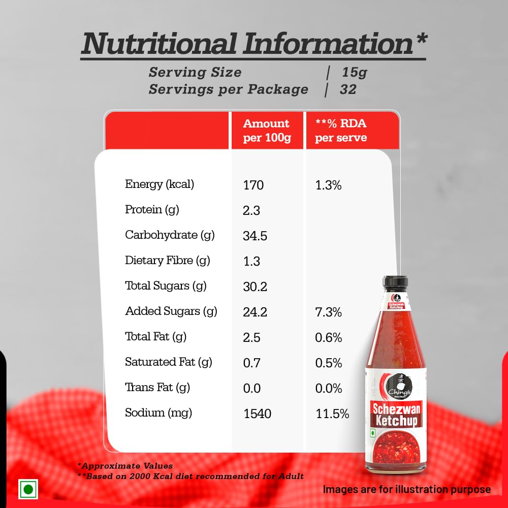 Schezwan Ketchup Hot & Spicy | 100% Veg | Desi Chinese Tomato Ketchup | 485g