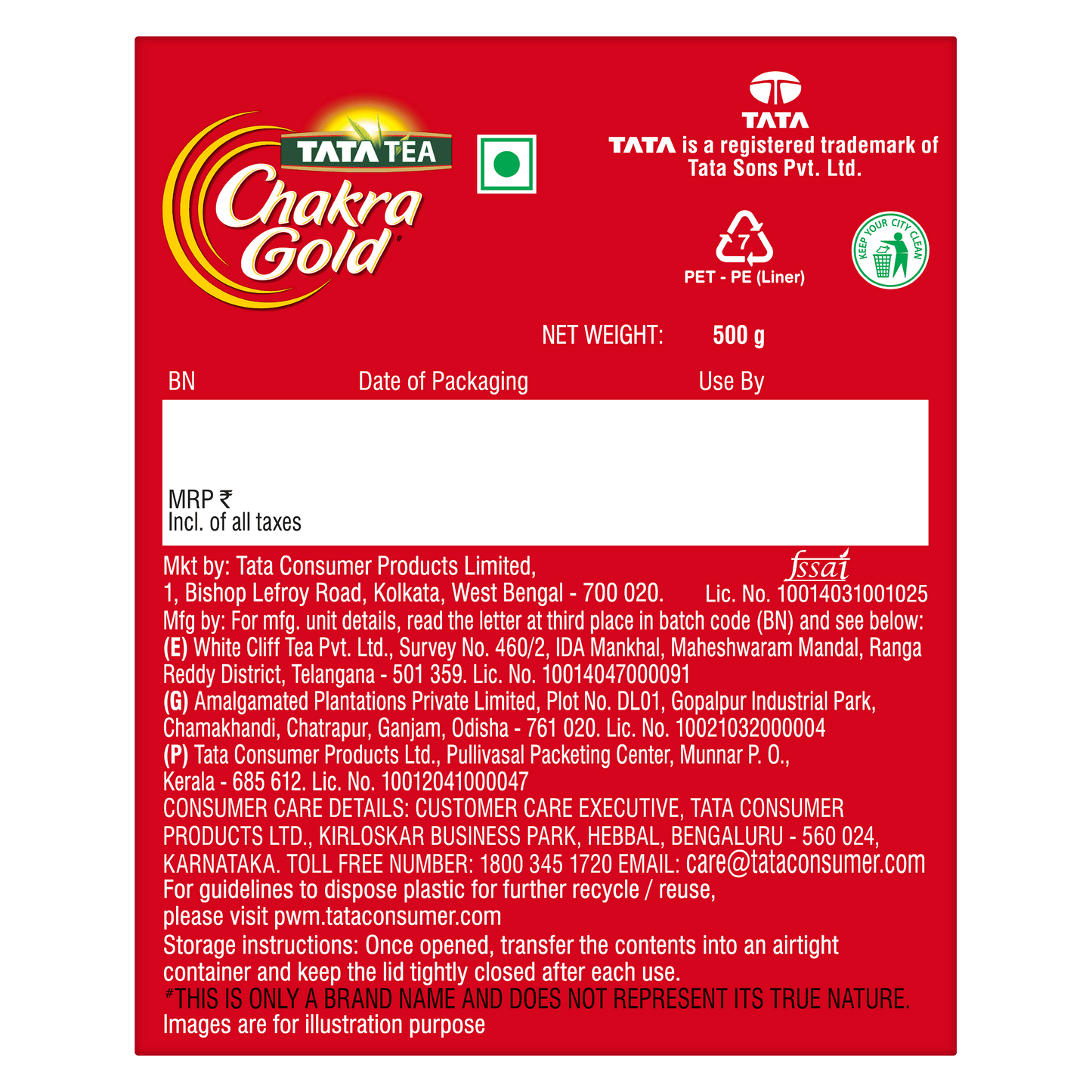 Tata Tea Chakra Gold Dust Tea |Black Tea | 500 Grams