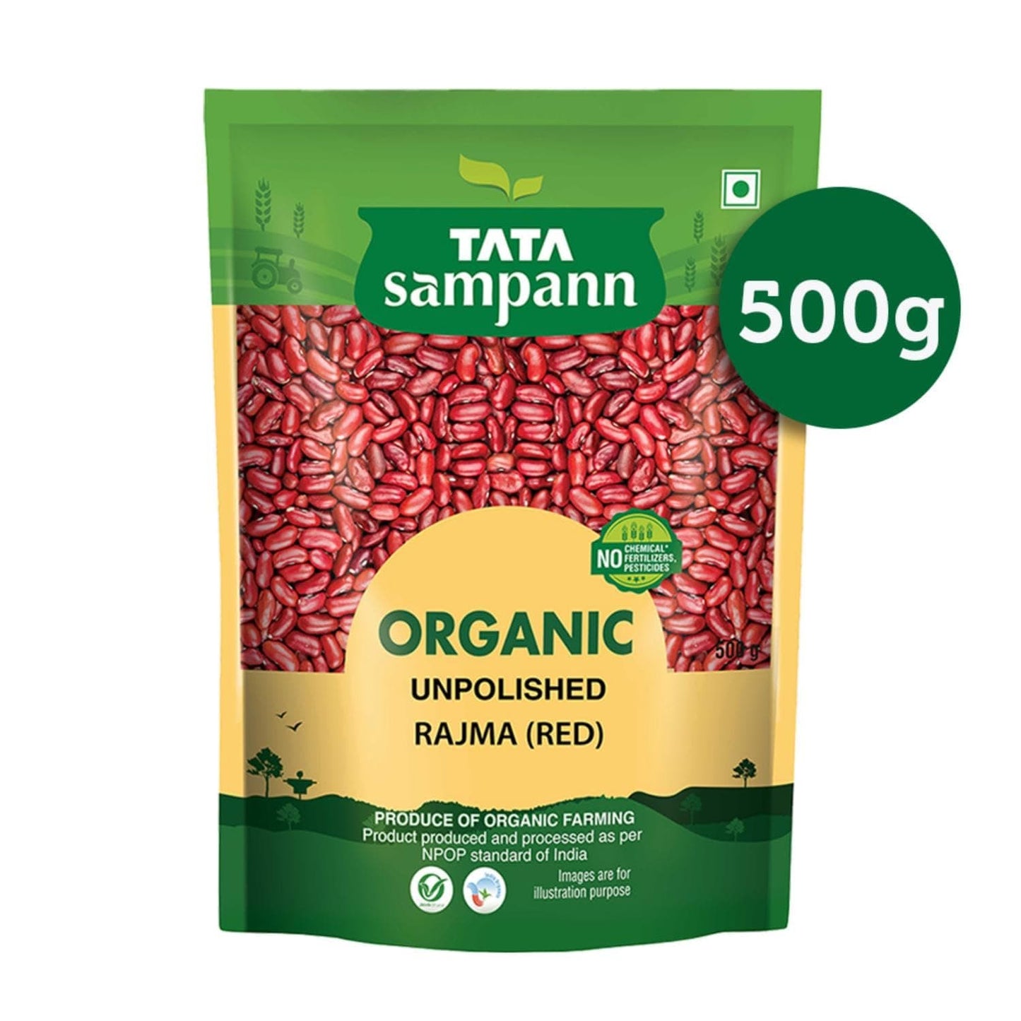 Organic Rajma (Red) Unpolished | Rich in Nutrients | Stringent quality check | 500g