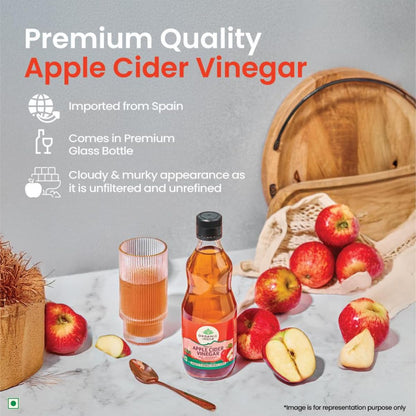 Organic India Apple Cider Vinegar I Unfiltered ACV with Mother I Raw and unpasteurised ACV  I 500 Ml