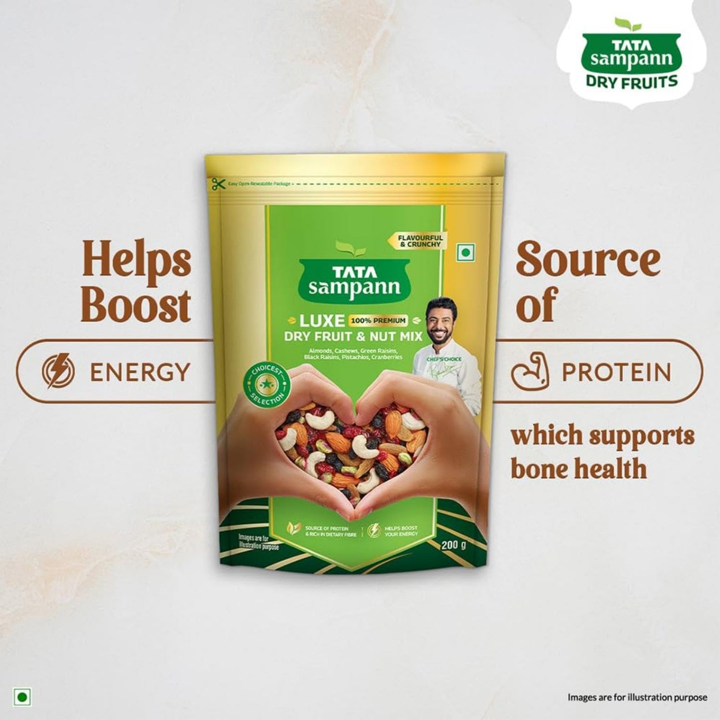 Delight Dry Fruit & Seed Mix | Power Packed & Crunchy Snack | High in Protein & Dietary Fibre | 200g
