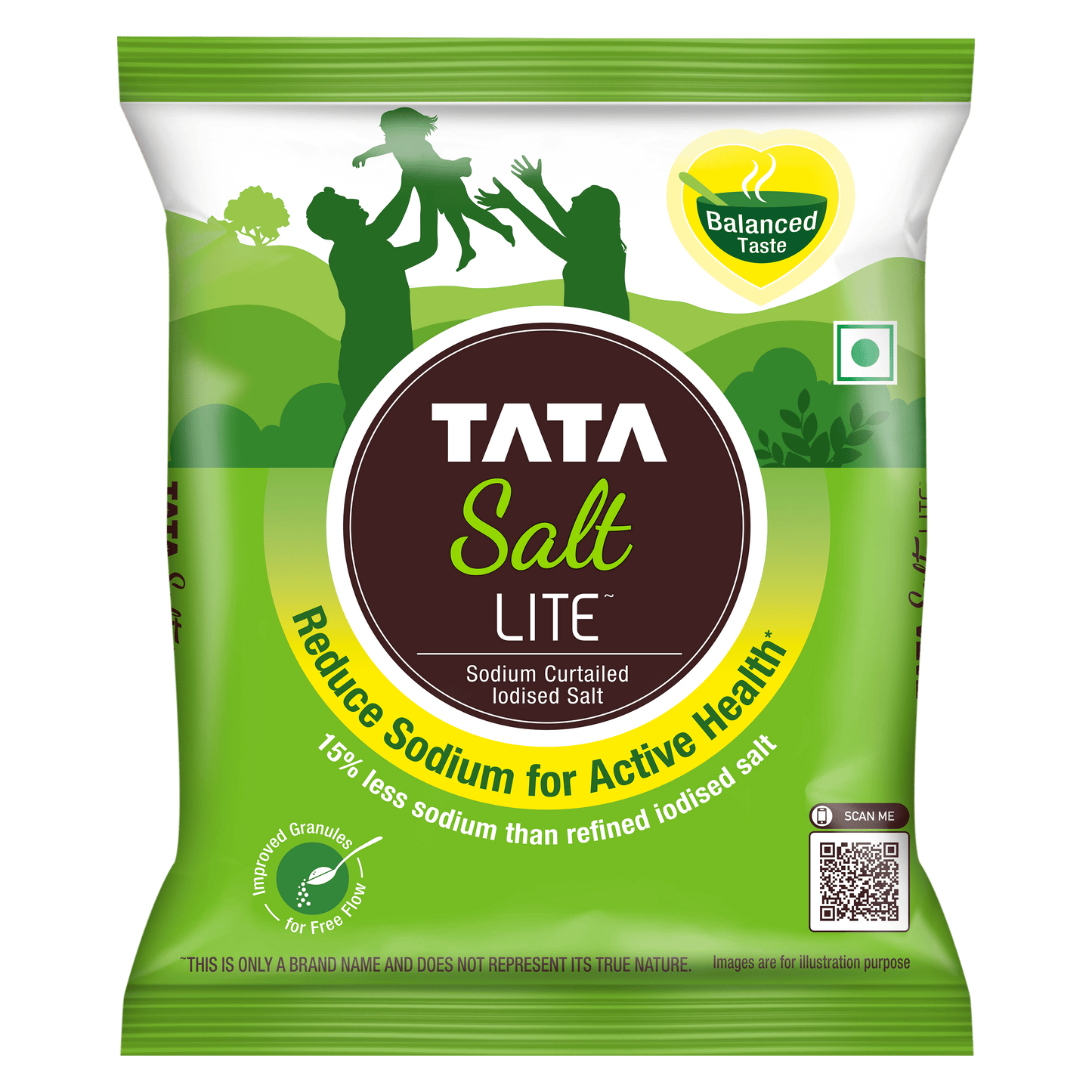 Tata Salt Lite | Low Sodium | Iodised |Free Flowing | Lesser Sodium, Balanced Taste | 1kg