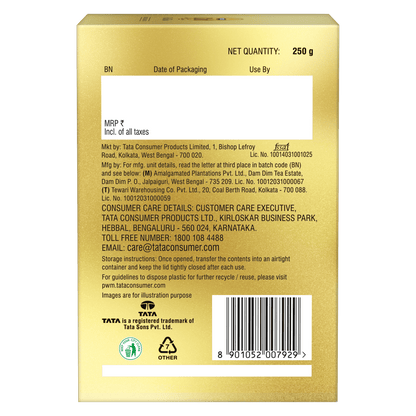 Tata Tea Gold First Flush, 250g, Roasted Long Leaf Tea, Rich Taste & Smoky Aroma