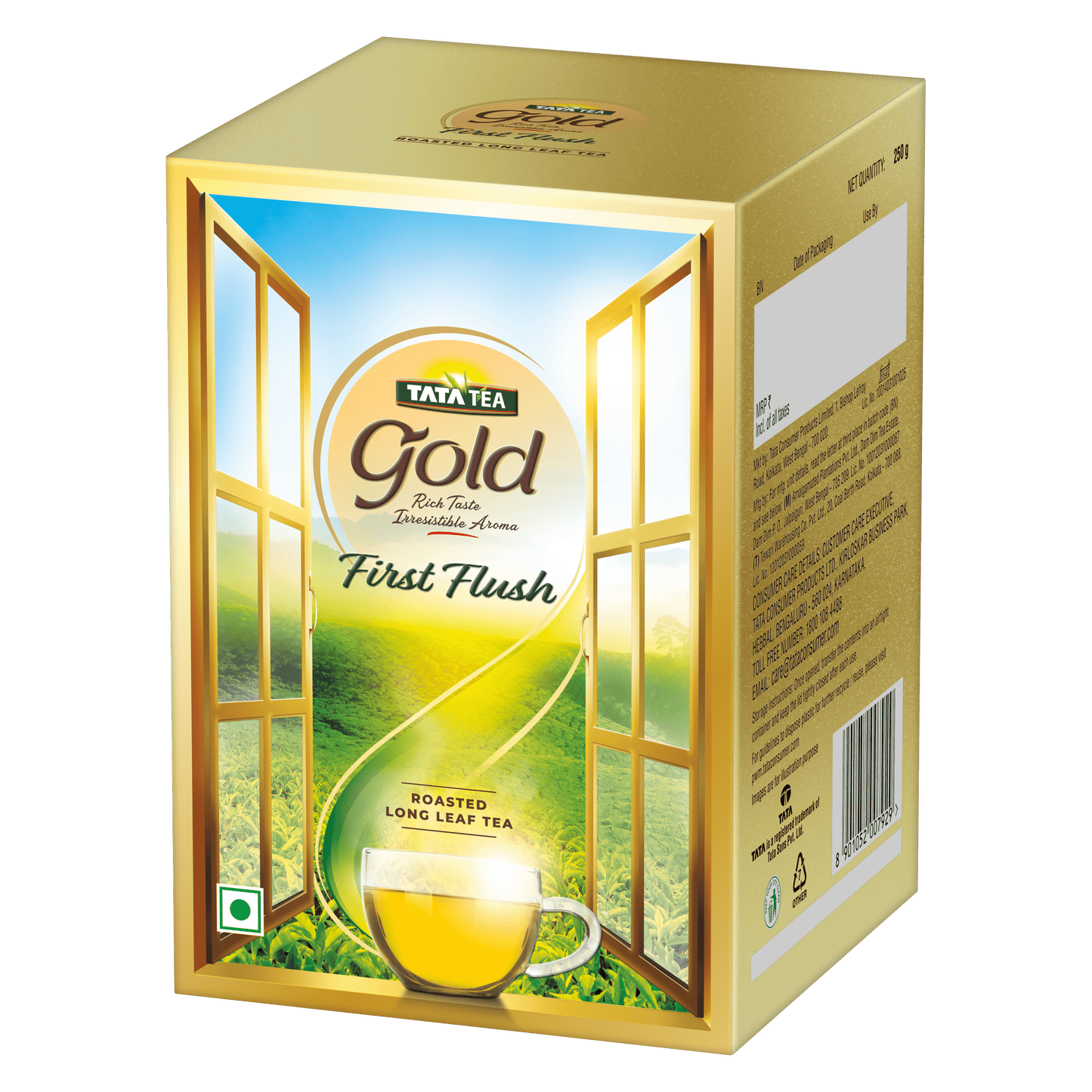Tata Tea Gold First Flush, 250g, Roasted Long Leaf Tea, Rich Taste & Smoky Aroma