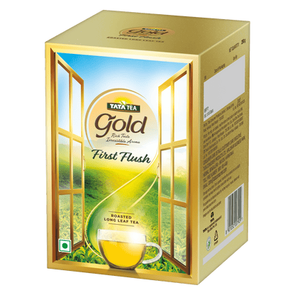 Tata Tea Gold First Flush, 250g, Roasted Long Leaf Tea, Rich Taste & Smoky Aroma