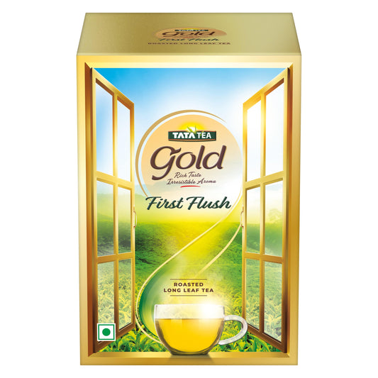 Tata Tea Gold First Flush, 250g, Roasted Long Leaf Tea, Rich Taste & Smoky Aroma