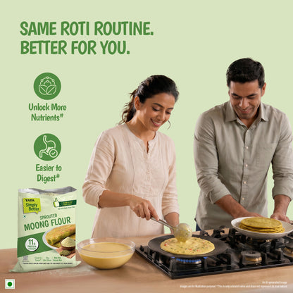 Tata Simply Better High Protein Sprouted Moong Flour | 11g Protein in 2 Chillas | 200g Pack