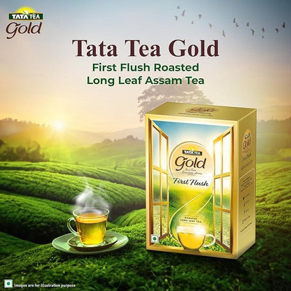 Tata Tea Gold First Flush, 250g, Roasted Long Leaf Tea, Rich Taste & Smoky Aroma