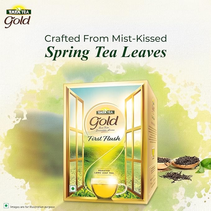 Tata Tea Gold First Flush, 250g, Roasted Long Leaf Tea, Rich Taste & Smoky Aroma