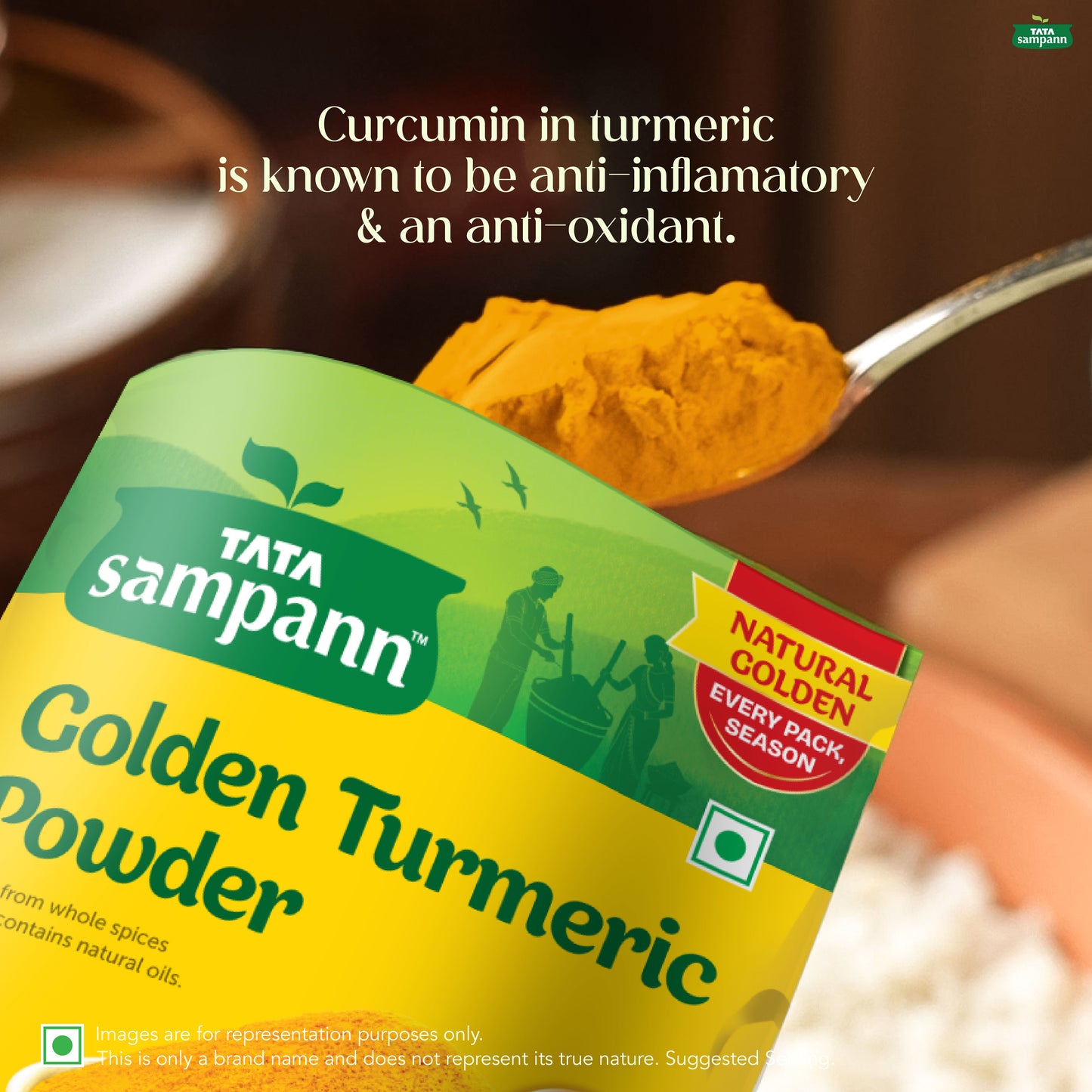 Turmeric Powder, Haldi Powder | With Natural Oils | Minimum 3% Curcumin | 100% Pure | Hygienically Packed | 100g / 200g / 500g - New Pack (Copy)
