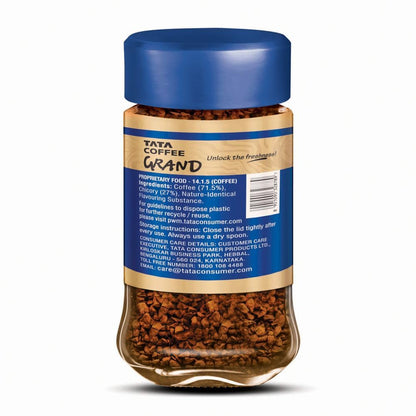 Tata Coffee Grand Classic | Instant Coffee, 45g Jar | Chicory Mix With Strong Taste & Rich Aroma | With Flavour Locked Decoction Crystals