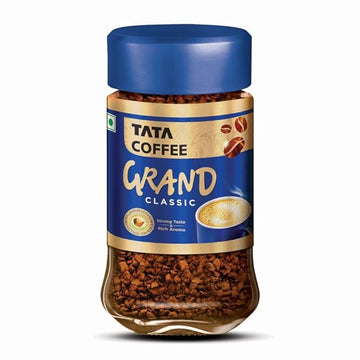 Tata Coffee Grand Classic | Instant Coffee, 45g Jar | Chicory Mix With Strong Taste & Rich Aroma | With Flavour Locked Decoction Crystals