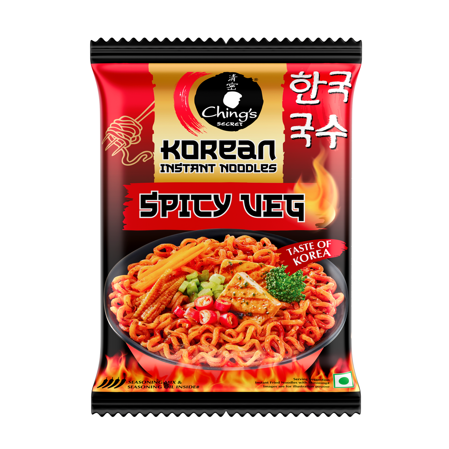 Chings Korean Instant Spicy Veg Noodles | 80g