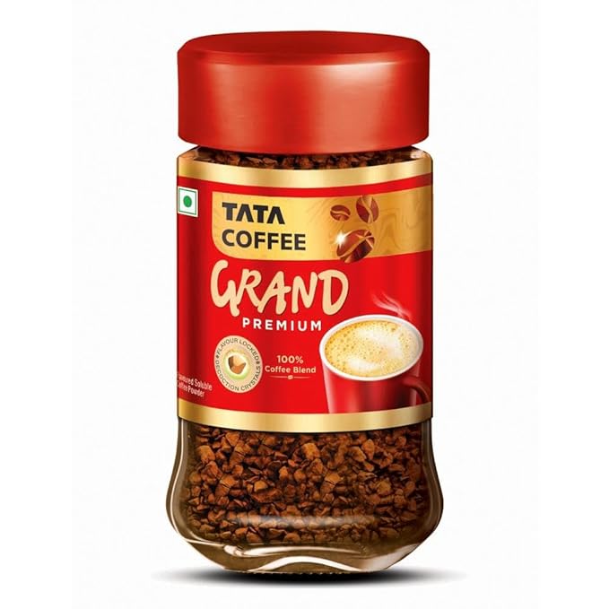 Tata Premium Instant Coffee | 45g Jar | 100% Pure Coffee | With Flavour Locked Decoction Crystals, Rich Aroma & Great Taste