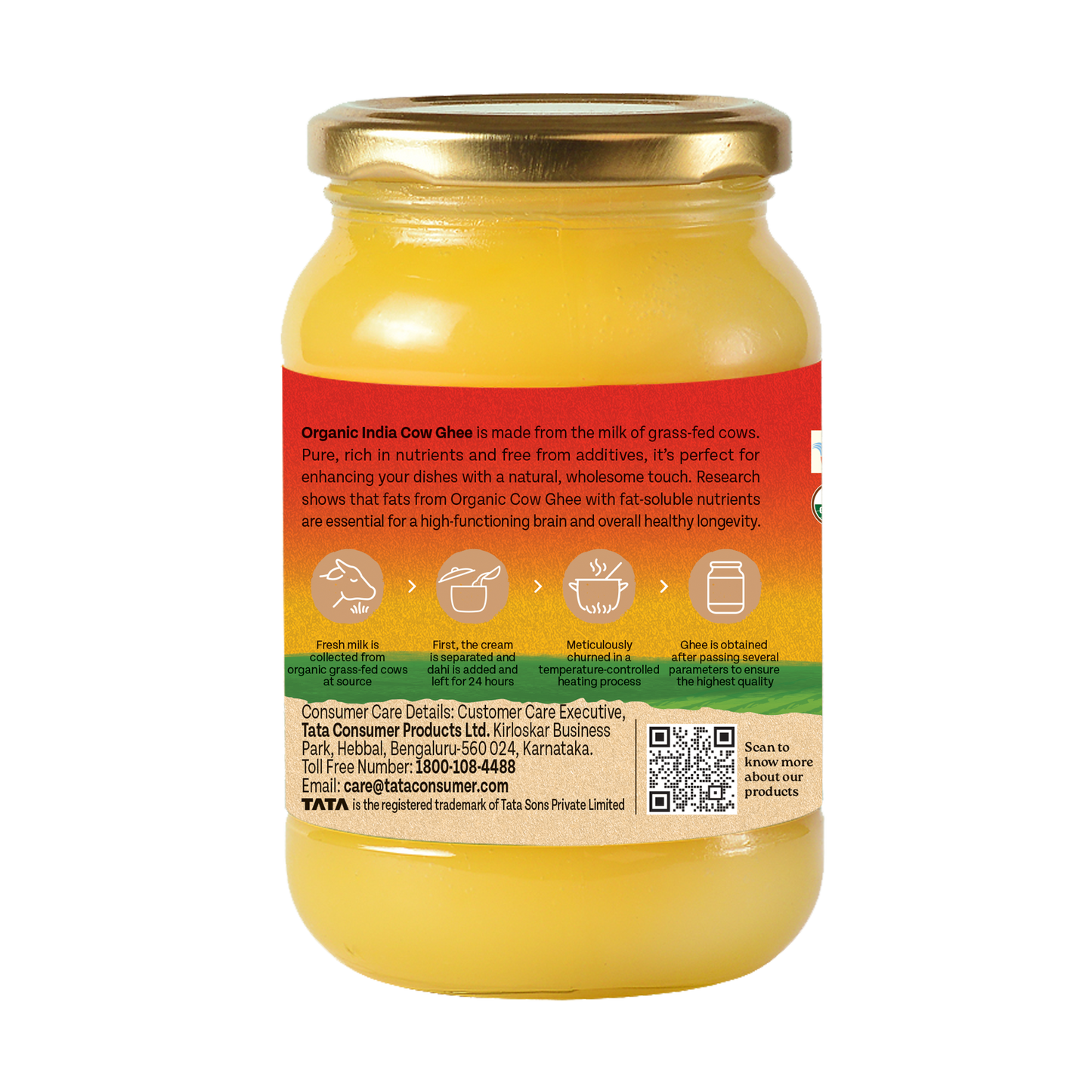 Organic India Cow Ghee | Authentic Taste | Rich in Healthy Fat - 500 ml