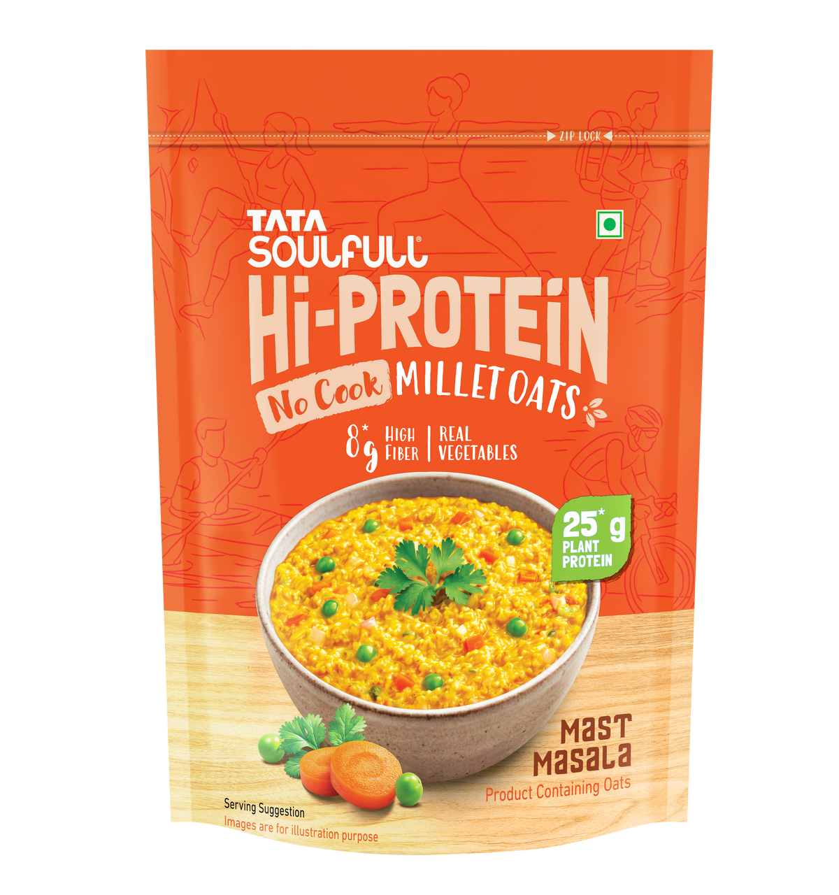 Tata Soulfull No Cook Hi Protein Oats Millet Masala