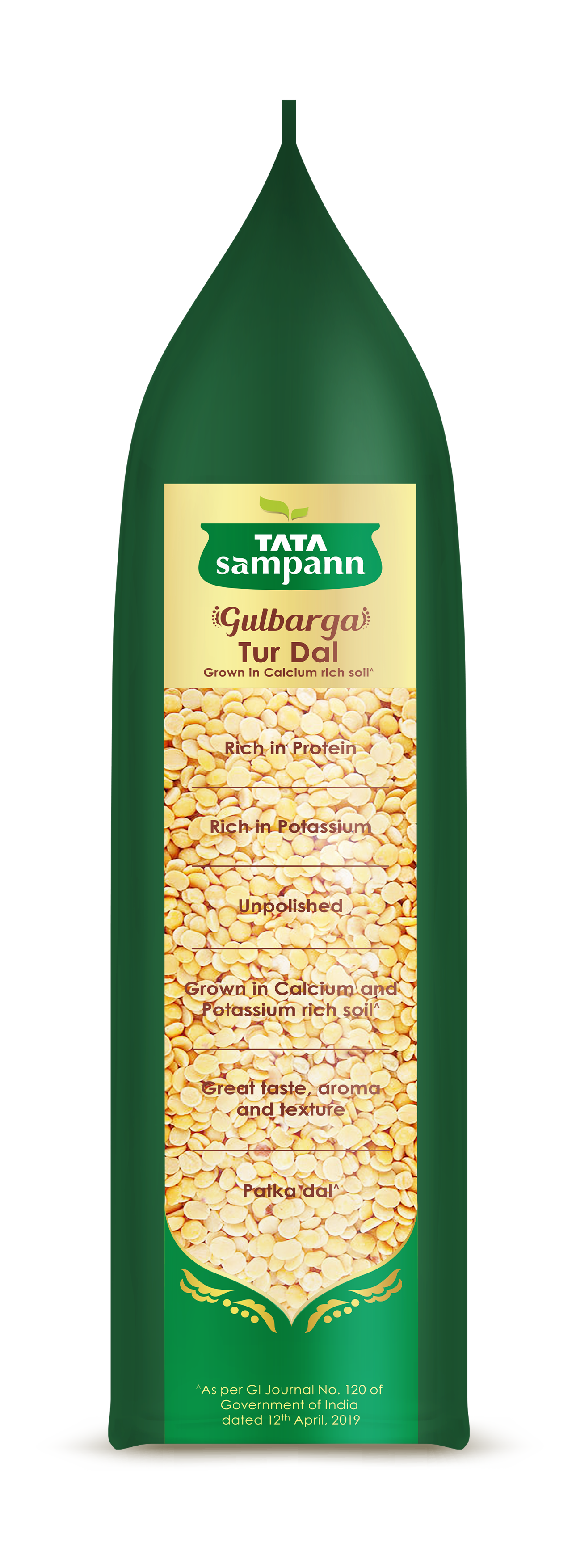 Tata Sampann Unpolished Gulbarga Toor Dal | 1 Kg | Sourced from Gulbarga