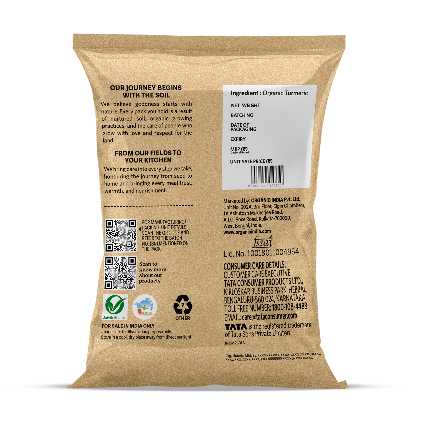 Organic India Turmeric Powder 100g