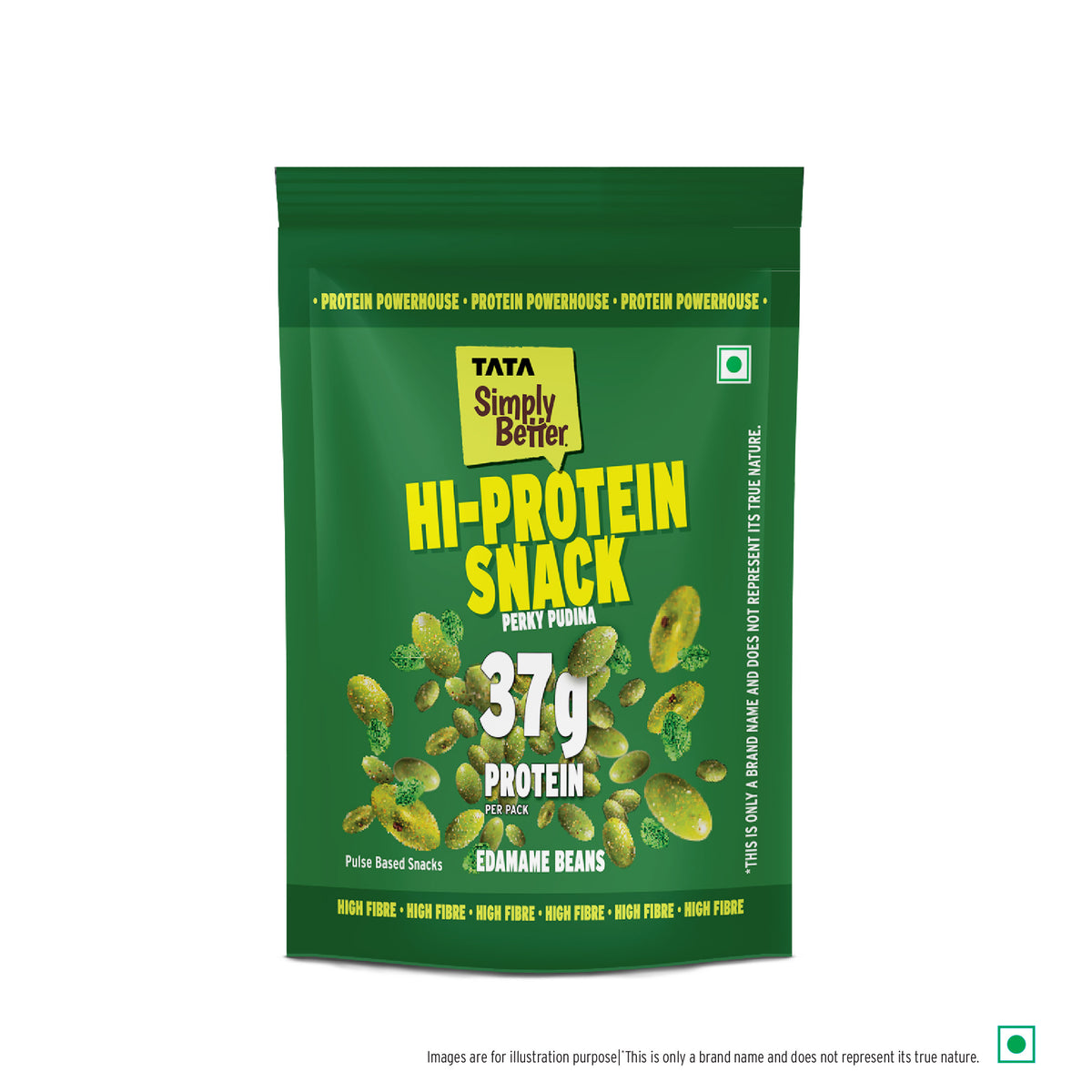 Tata Simply Better Hi-Protein Edamame Snack Perky Pudina Flavored Beans | 100g