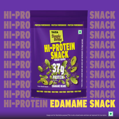 Tata Simply Better Hi-Protein Edamame Snack Punchy Pepper Flavored Beans | 100g