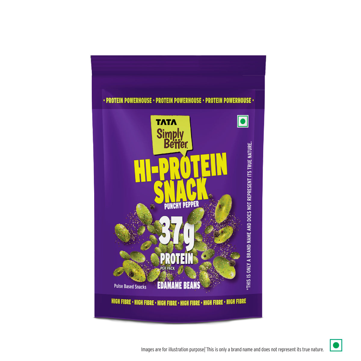 Tata Simply Better Hi-Protein Edamame Snack Punchy Pepper Flavored Beans | 100g