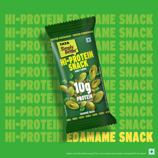 Tata Simply Better Hi-Protein Edamame Snack Perky Pudina Flavoured Beans | 28g