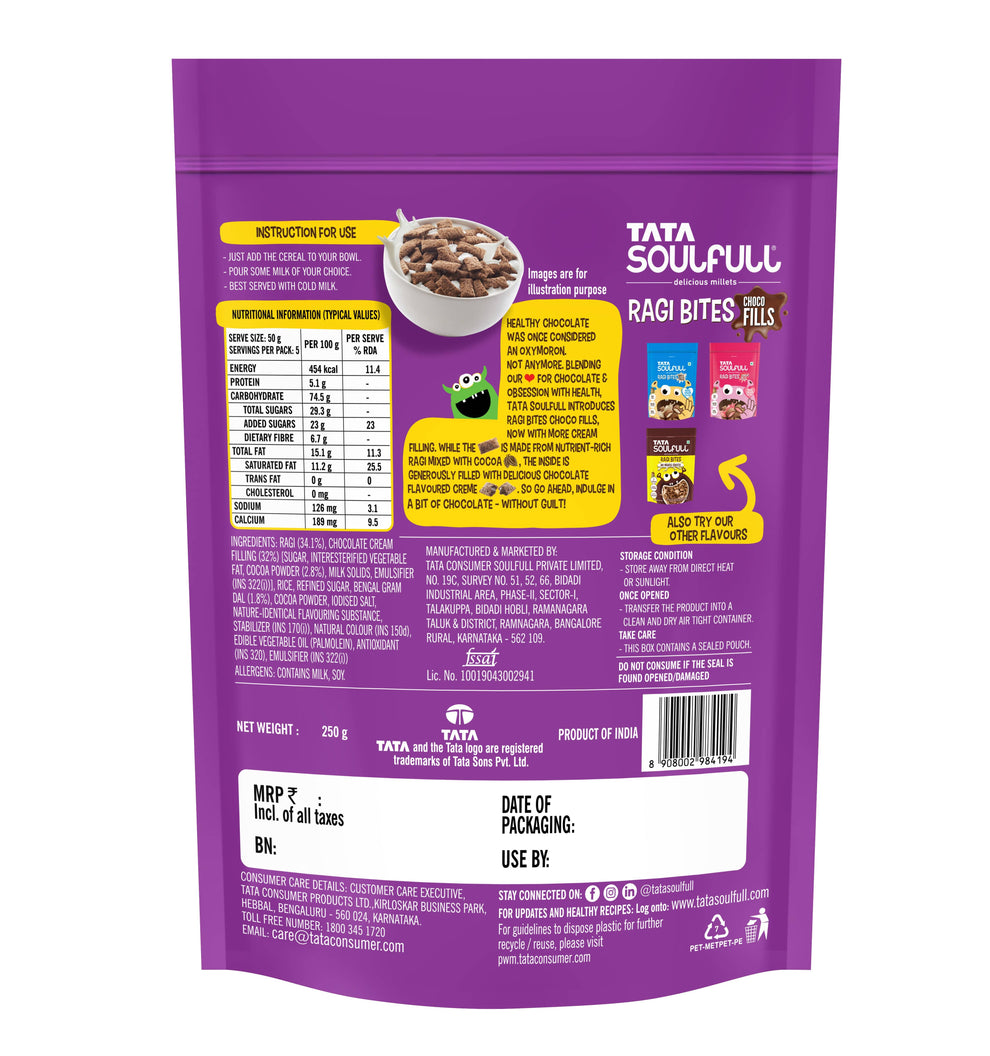 Ragi Bites - Choco Fills | No Maida | Power of Calcium | Dal Protein ...