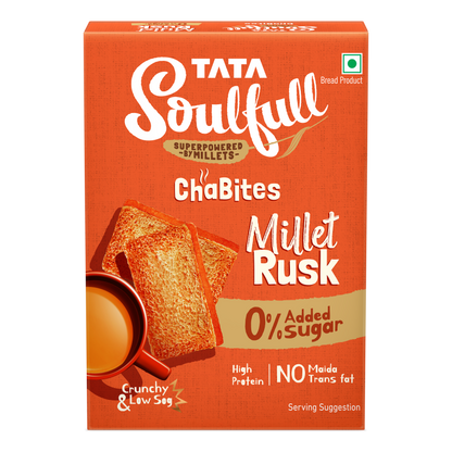 Tata Soulfull Millet Rusk 0% Added Sugar