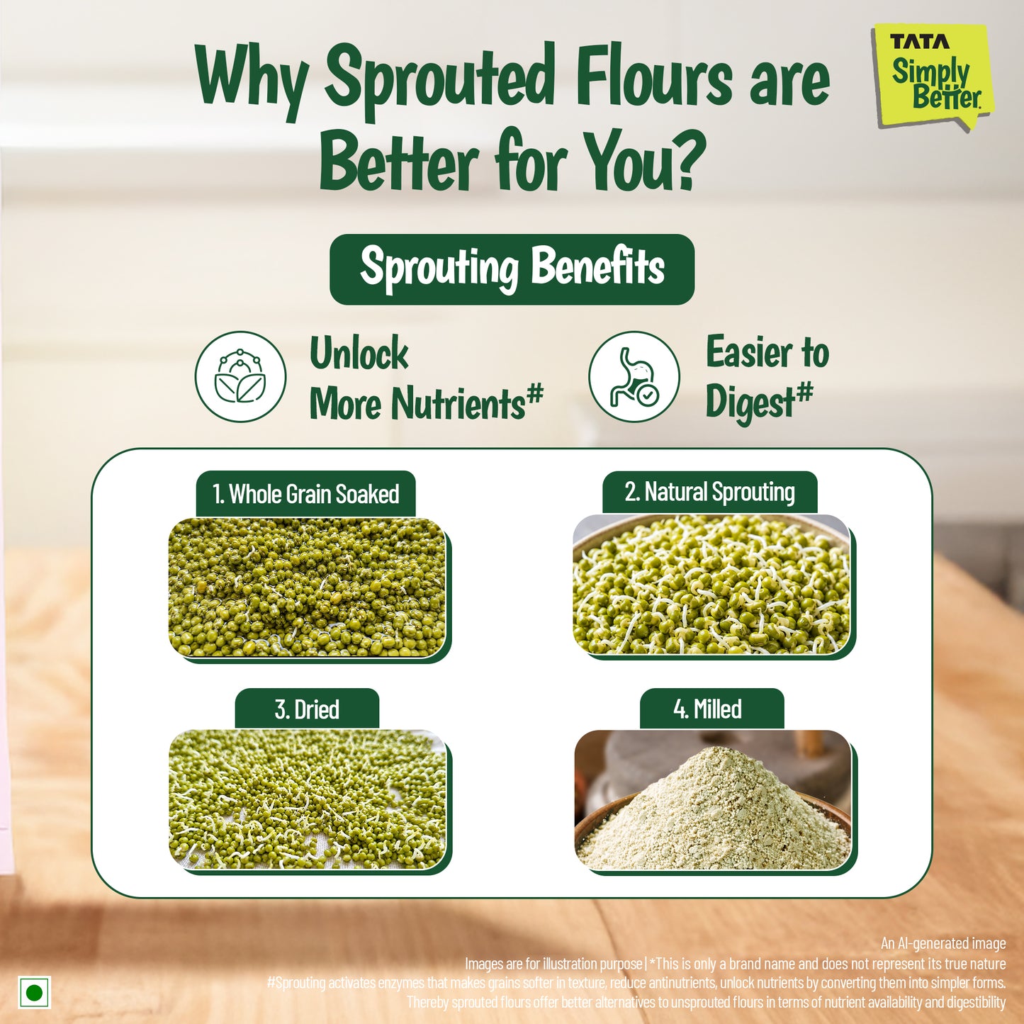 Tata Simply Better Sprouted Moong Flour | 200g