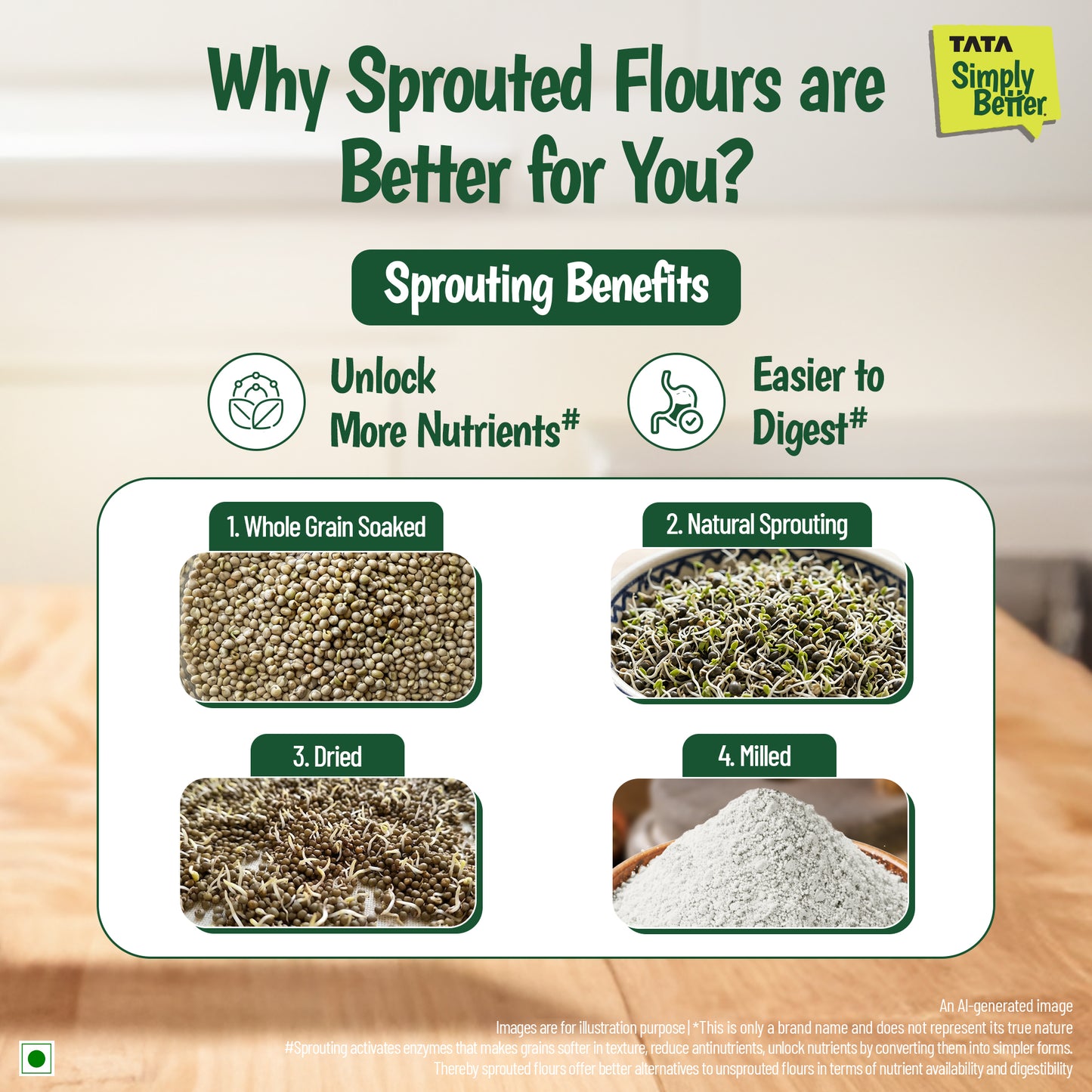 Tata Simply Better Sprouted Bajra Flour | 500g