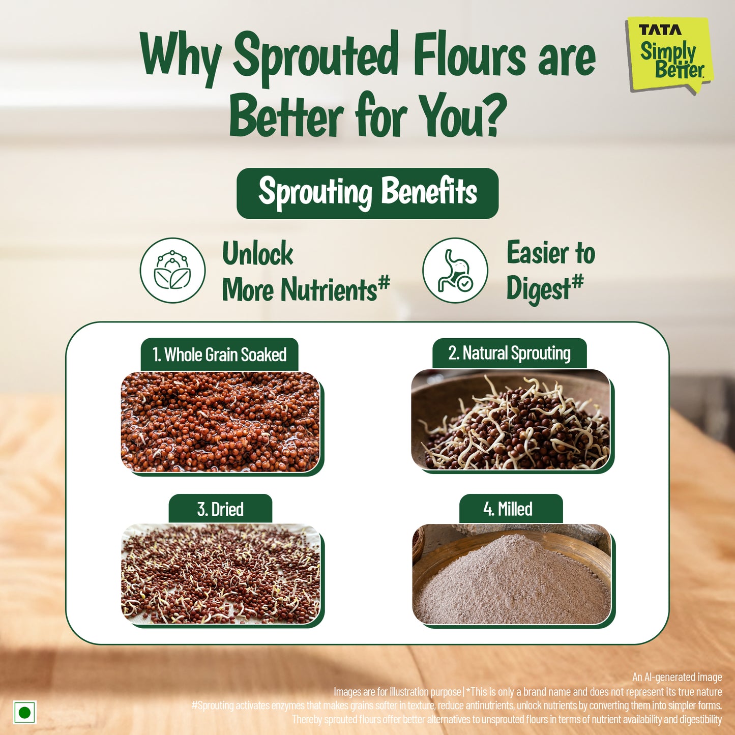 Tata Simply Better Sprouted Ragi Flour | 500g