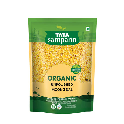 Tata Sampann Organic Moong Dal, 500 g