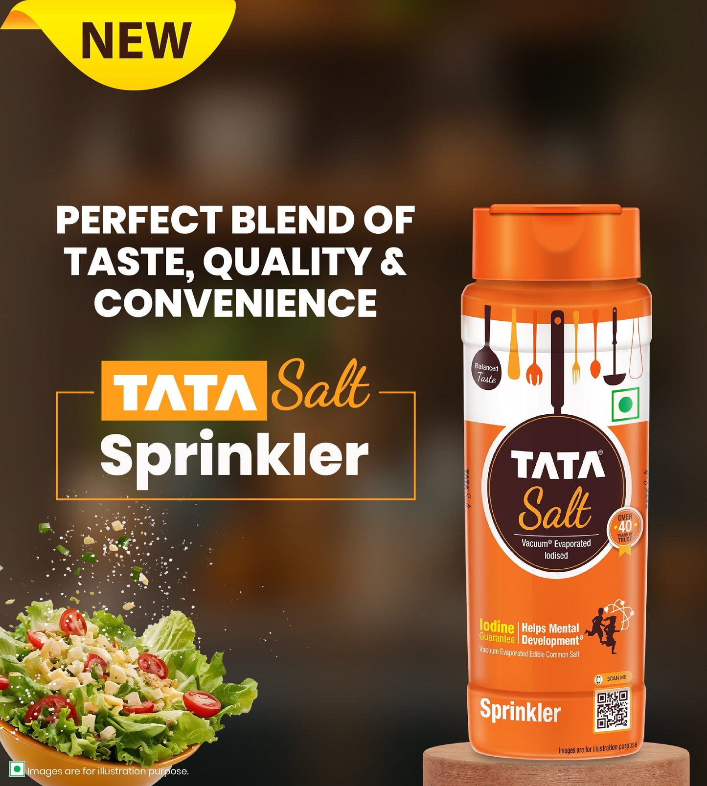 Tata Salt Sprinkler 200 Gm | Free flowing & Iodised Namak | Vacuum Evaporated | Salt in Fresh